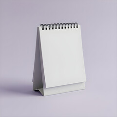 Blank Desk Calendar or Notepad Mockup with Spiral Binding on Lavender Background