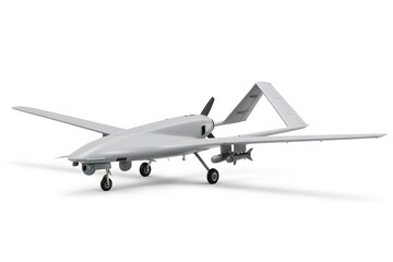 Fototapeta premium Baykar Bayraktar TB2 Combat Drone Isolated on White – High-Resolution Detail
