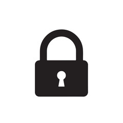 lock icon silhouette vector  on white background