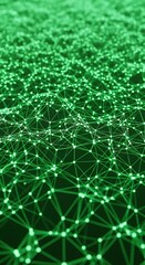 Green Network - Interconnected Nodes and Lines in a Digital Landscape.