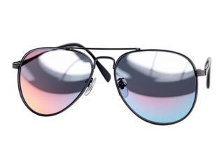 Multi-Color Gradient Aviator Sunglasses with Silver Frame