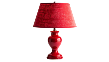Red Lamp on Table with Black Background