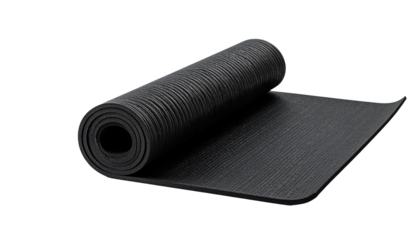 Rolled-up black exercise mat