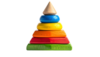 Stacked colorful toy pyramid