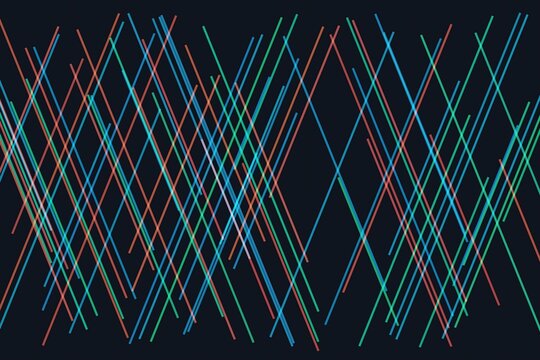 Abstract Geometric Background with Diagonal Lines in Blue Green and Coral