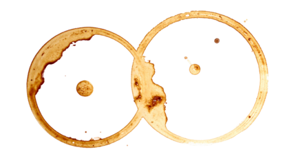 Two connected circular stain, black field