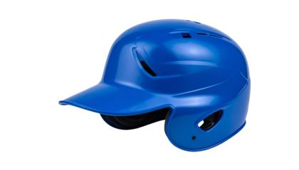 Bright blue baseball helmet, isolated