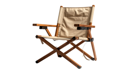 Folding chair, wood frame, canvas seat