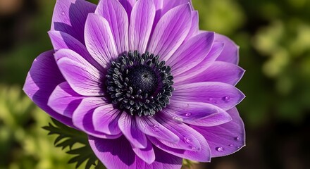 Purple Anemone Flower Close-Up - A Captivating Floral Portrait.