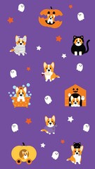 Cute Corgi Dog Halloween Costume Wallpaper