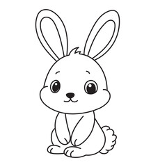 Cute bunny outline illustration