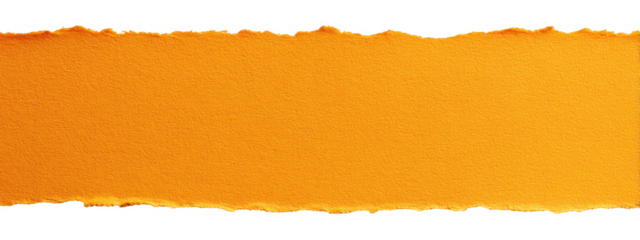 Orange Ripped torn paper texture isolated on transparent background