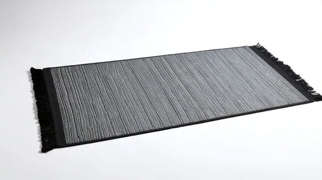 Gray and black striped area rug