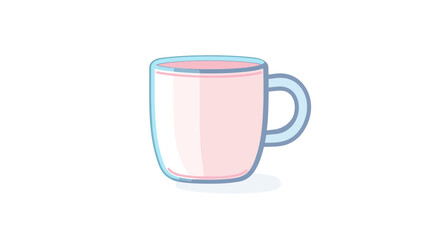 Vibrant Pink and Sky Blue Plastic Cup with Straw, Minimalist Design, Beverage Illustration, Clean Background