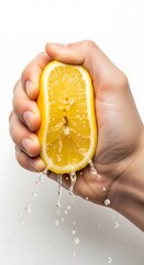 Squeezing a Lemon - Fresh Juice and Citrus Burst.