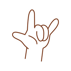 Doodle Illustration of Hand Gesture Horns Sign