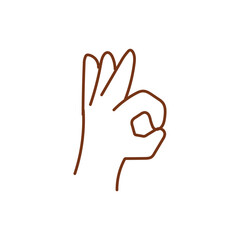 Doodle Illustration of Okay Hand Gesture