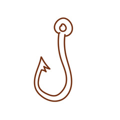 Doodle Illustration of Fishing Hook