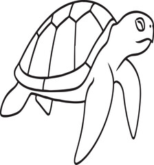 Turtle Line Icon – Minimal Outline Marine Vector