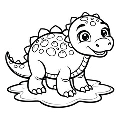 Ankylosaurus Dinosaur Coloring Page in the Mud