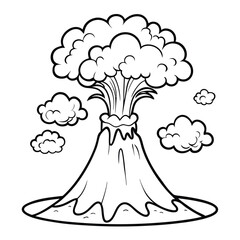 Exciting Underwater Volcano Eruption Coloring Page for Creative Minds