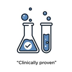 Clinically Proven Science - Test Tubes and Bubbles Icon.