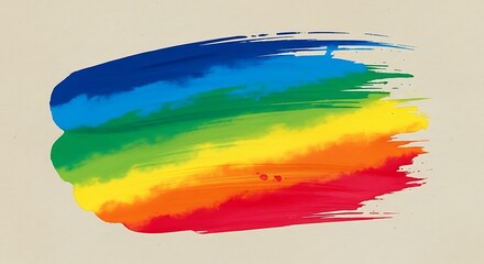 Rainbow Watercolor Brushstroke - Vibrant Colors for Creative Designs.