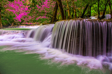 Huay Mae Khamin waterfall in Kanchanaburi province, Thailand.