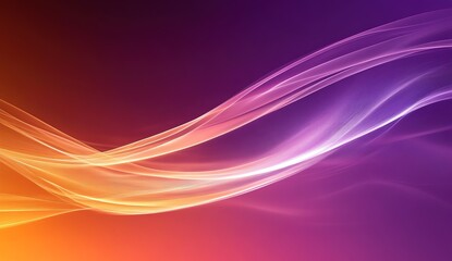 Minimalist purple and orange background with smooth, wavy shapes.