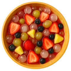 Fruity Korean Dessert with Icy Red Syrup for a Cool Refreshment