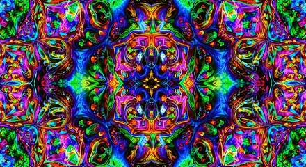 Kaleidoscopic Visions - A Vibrant Symphony of Colors and Patterns.