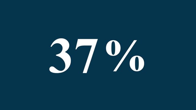 Abstract Glowing 37 Percent Text Icon Animation for Futuristic Digital Design, Modern Motion Graphics, Creative Data Progress Display, and Innovative Visual Effects