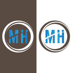 Modern MH Letter Logo Design