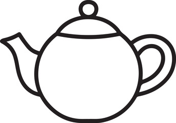 Simple black and white outline drawing of a classic teapot