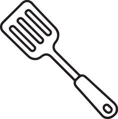 Simple line drawing of a kitchen spatula utensil
