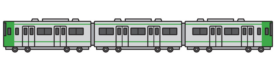 電車　イラスト　ベクター　緑