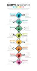 Infographics element design for 8 option, can be used for Business concept steps or processes, Data visualization.