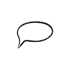 Hand-drawn speech bubble icon in rough sketch style for chat and communication design