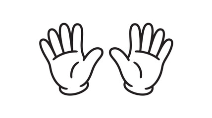 Fototapeta premium Two cartoon hands reaching upwards in a friendly greeting gesture