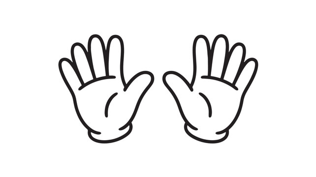 Two cartoon hands reaching upwards in a friendly greeting gesture