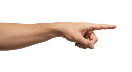 Photorealistic close-up, man's hand beckoning with curling index, soft light, detailed pores. Isolated on transparent background, png