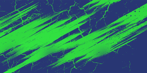 Abstract Sport Background with Green and Blue Brush Texture