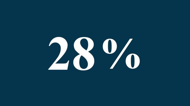 Abstract Glowing 28 Percent Text Icon Animation for Futuristic Digital Design, Modern Motion Graphics, Creative Data Progress Display, and Innovative Visual Effects