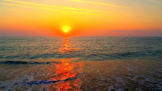 Beautiful summer sunrise over the beach