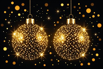 Golden Sparkle Christmas Ornaments – Shining Festive Decoration Lights.