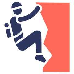 Rock Climbing glyph color icon