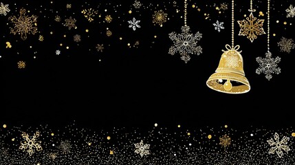 Luxurious Black and Gold Christmas Tree Background: Exuding Elegant Festive Atmosphere, Perfect for Holiday Cards, Festive Decorations, Social Media Posts, and High-End Christmas-Themed Design Project