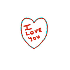 Abstract Hand-Drawn Fuzzy Heart Graphic for Love and Valentine's Day