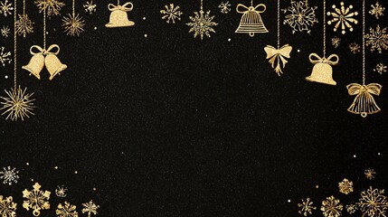 Luxurious Black and Gold Christmas Tree Background: Exuding Elegant Festive Atmosphere, Perfect for Holiday Cards, Festive Decorations, Social Media Posts, and High-End Christmas-Themed Design Project