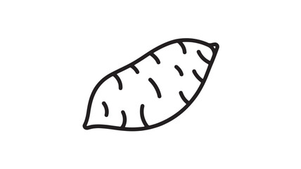 Simple outline illustration of a sweet potato on a white background